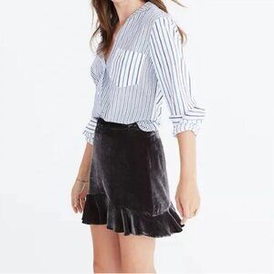 Madewell Velvet Ruffle-Edge Skirt Size 8